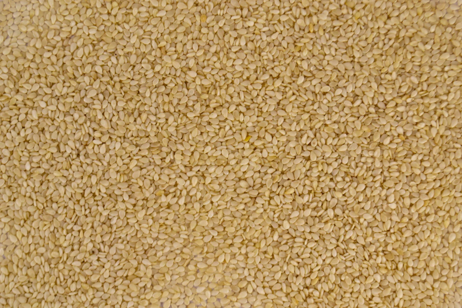 Natural sesame seeds in close-up